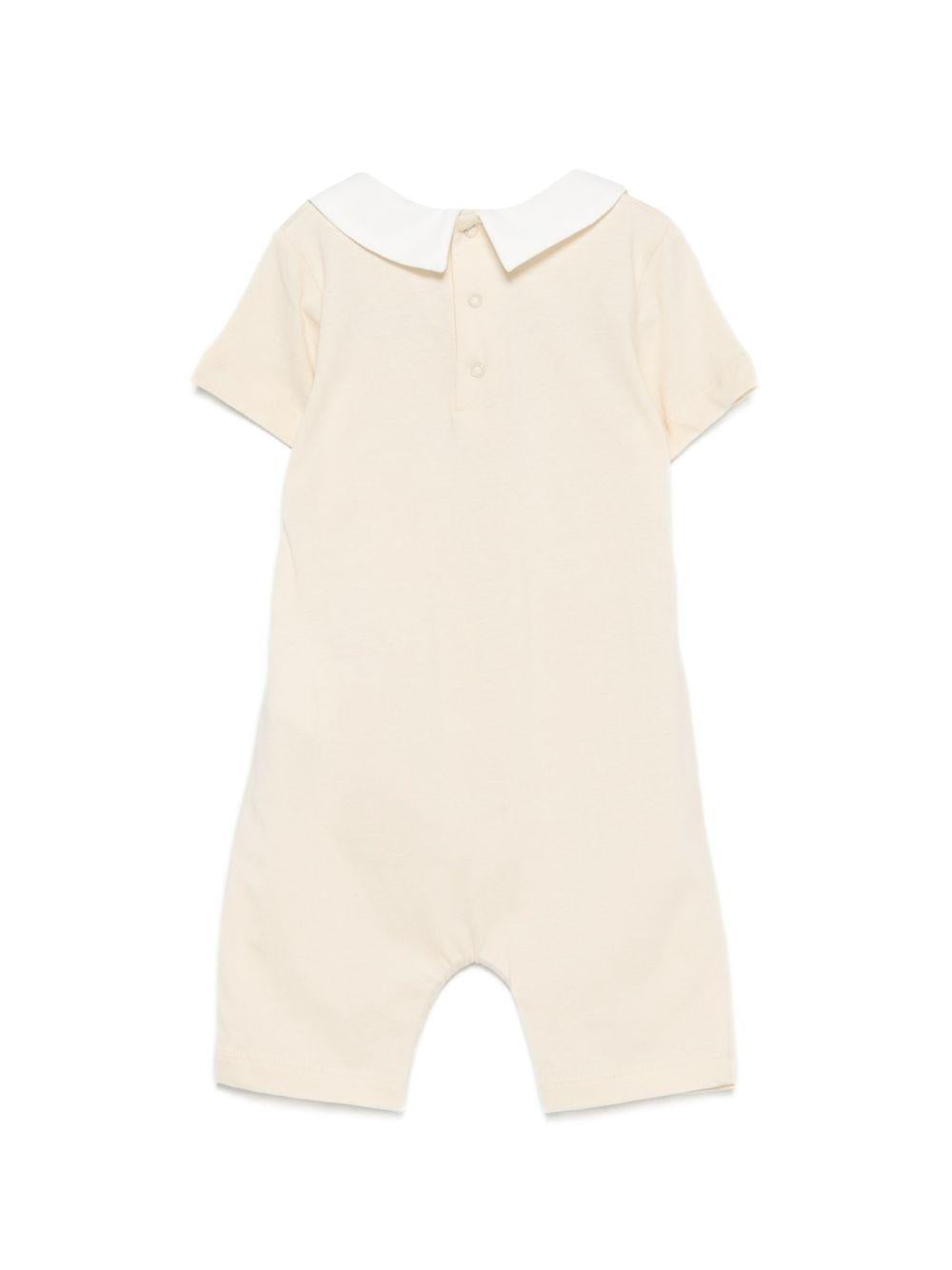 Tutina per neonati Moschino Kids beige con stampa grafica Teddy Bear MUY093LAA03 20404 MOSCHINO KIDS