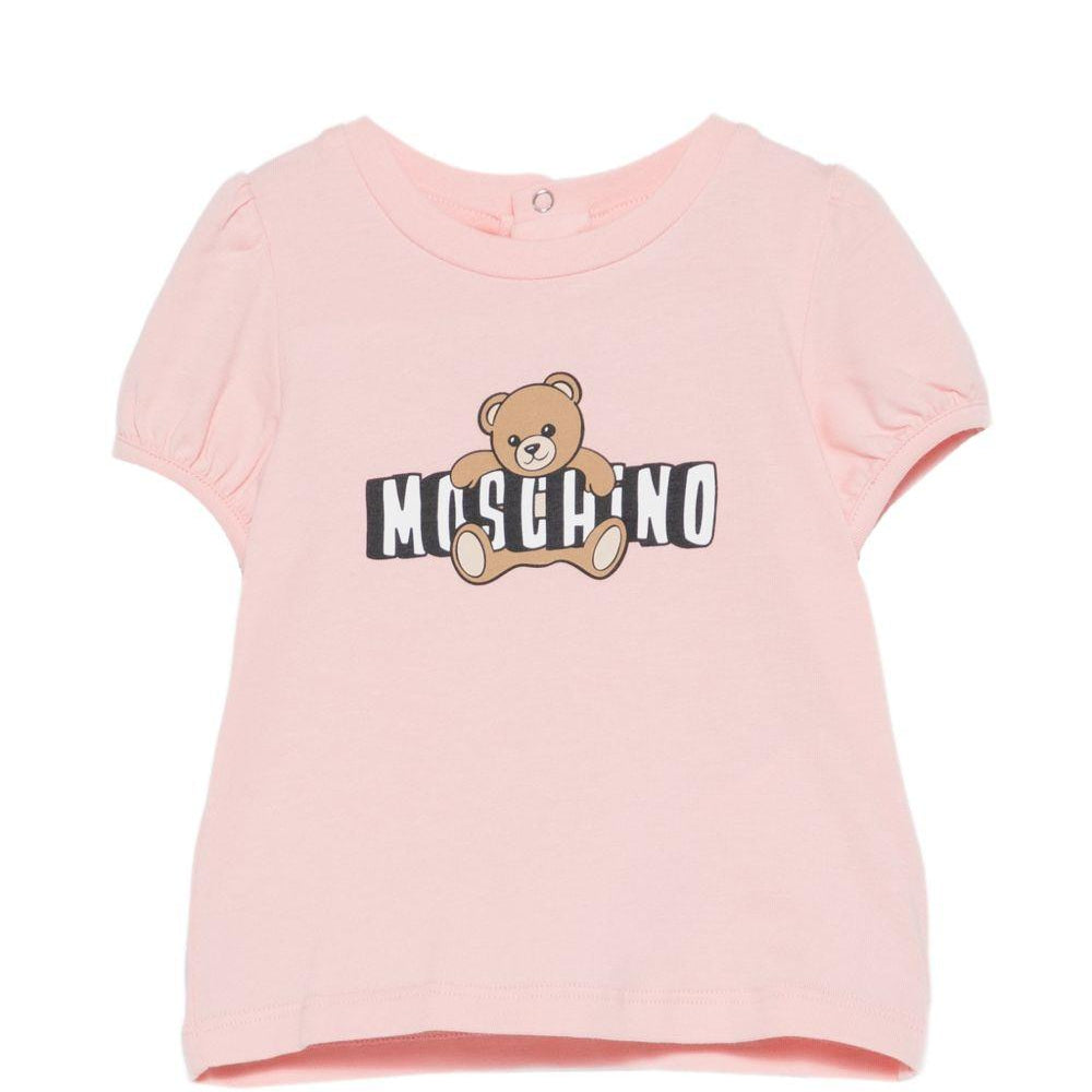 T-shirt per neonata Moschino Kids rosa con maniche a palloncino MDM03PLBA00 50209 MOSCHINO KIDS