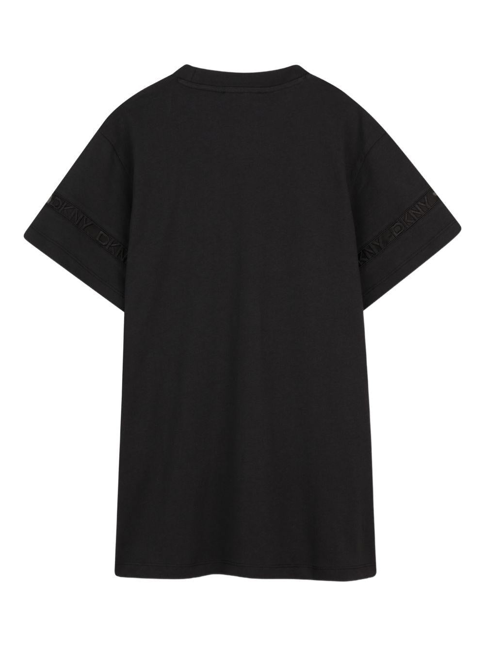 Abito per bambina DKNY Kids nero a maniche corte D62600 09B DKNY