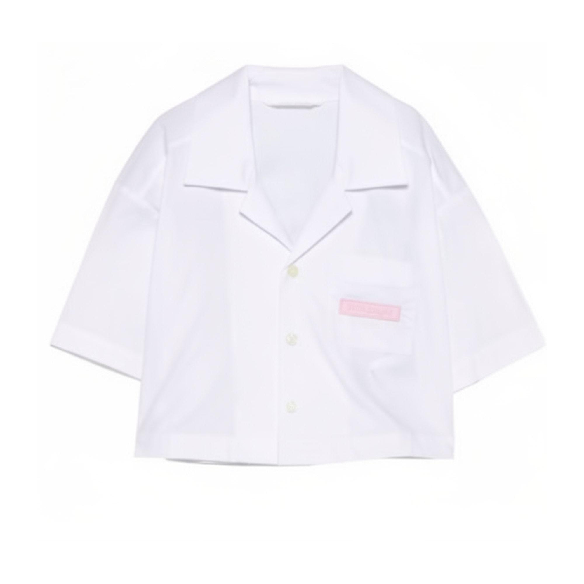 Camicia per bambina Palm Angels Kids bianca con taschino sul petto PGGG001S26FAB002 002 PALM ANGELS KIDS