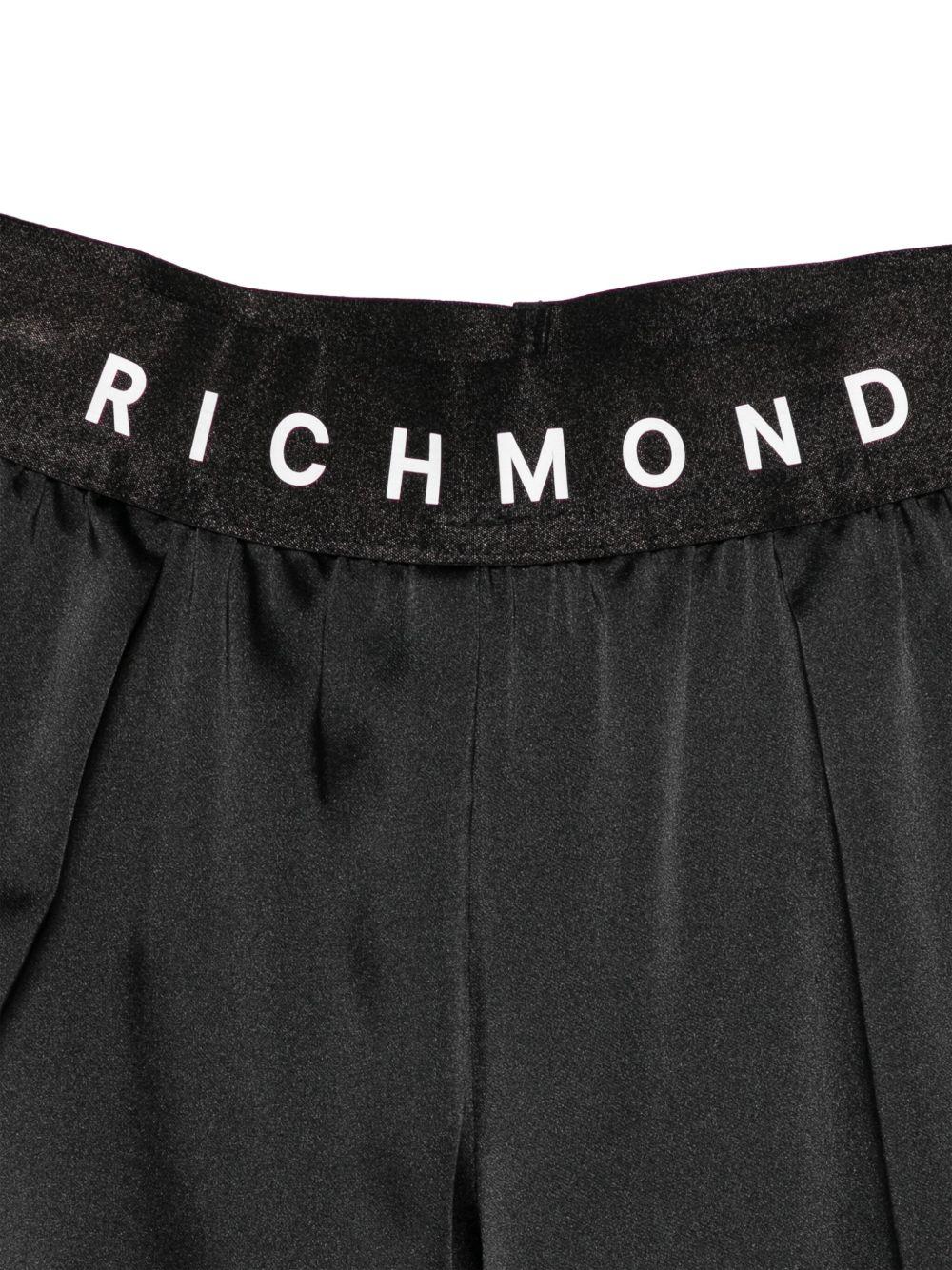 Pantaloni per bambina John Richmond Junior nero con logo RGP25207PA BLACK JOHN RICHMOND JUNIOR