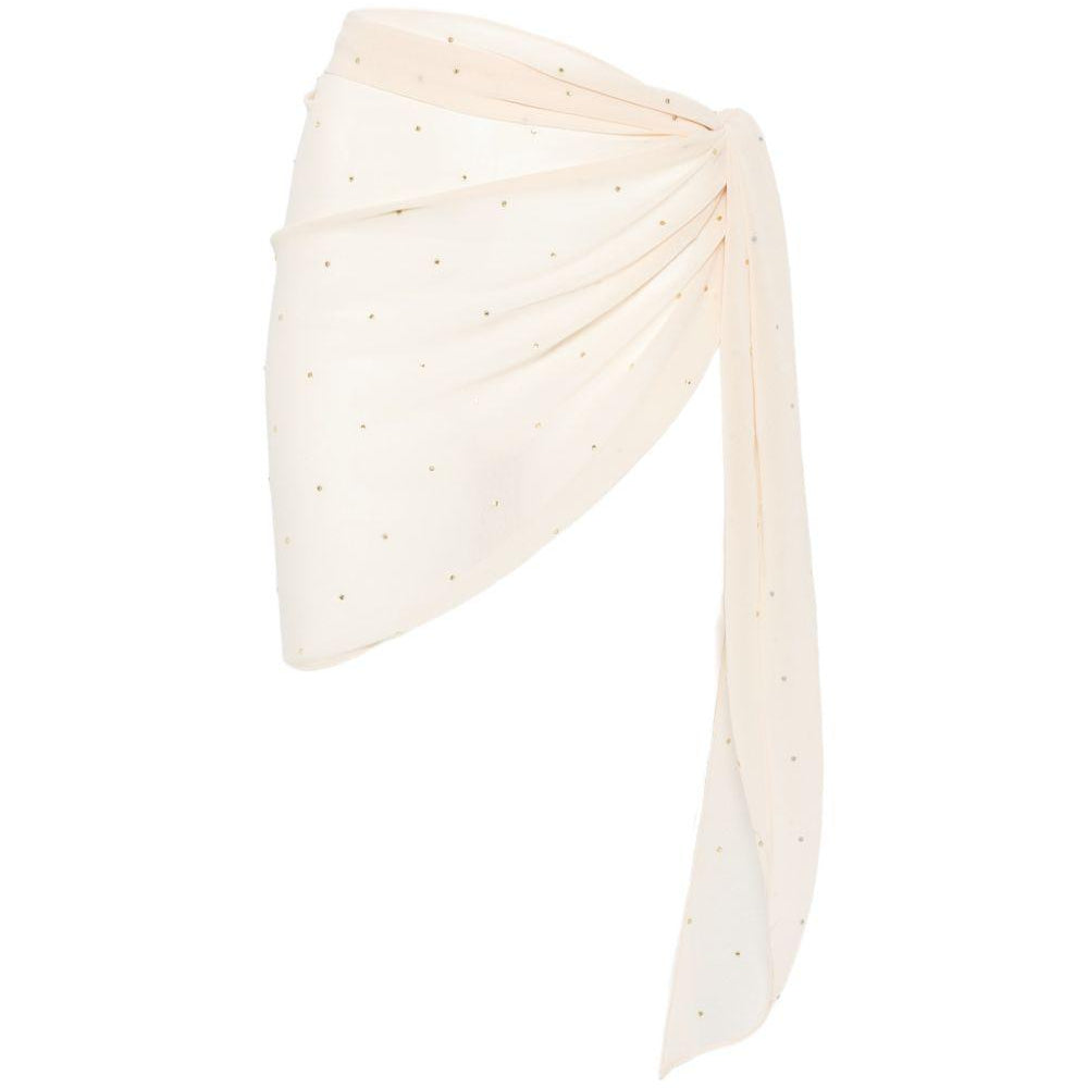 Pareo da donna MC2 Saint Barth beige con decorazioni con cristallo SRE001 01531L MC2 ST. BARTH