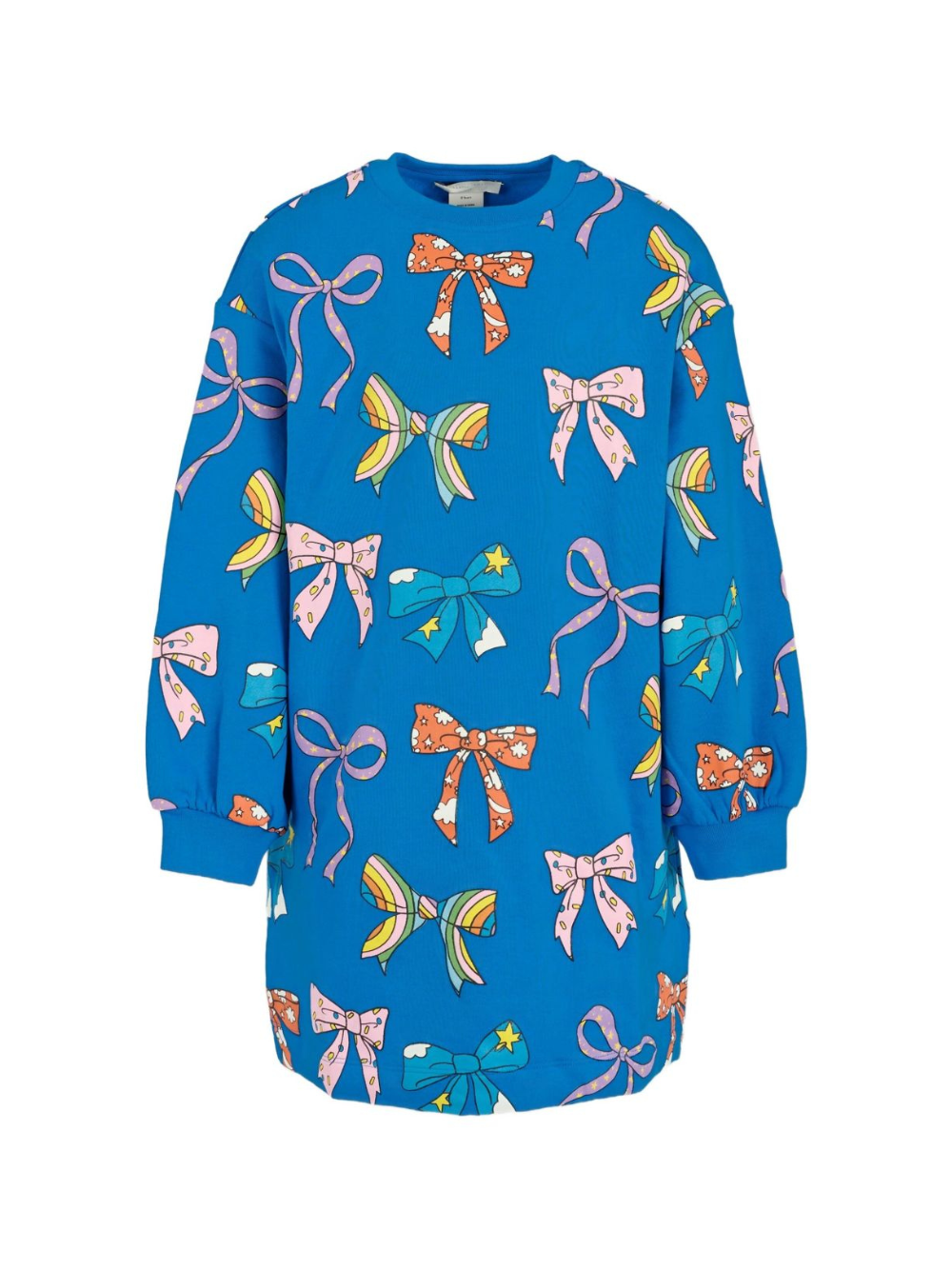 Abito corto per bambina Stella McCartney Kids blu con stampa con fiocchi TX1C10 Z3096 664MC STELLA McCARTNEY KIDS