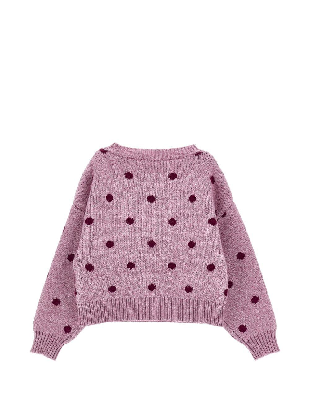 Maglione per bambina Monnalisa Kids rosa con ricamo a fiori 19H604 8061 0063 MONNALISA KIDS