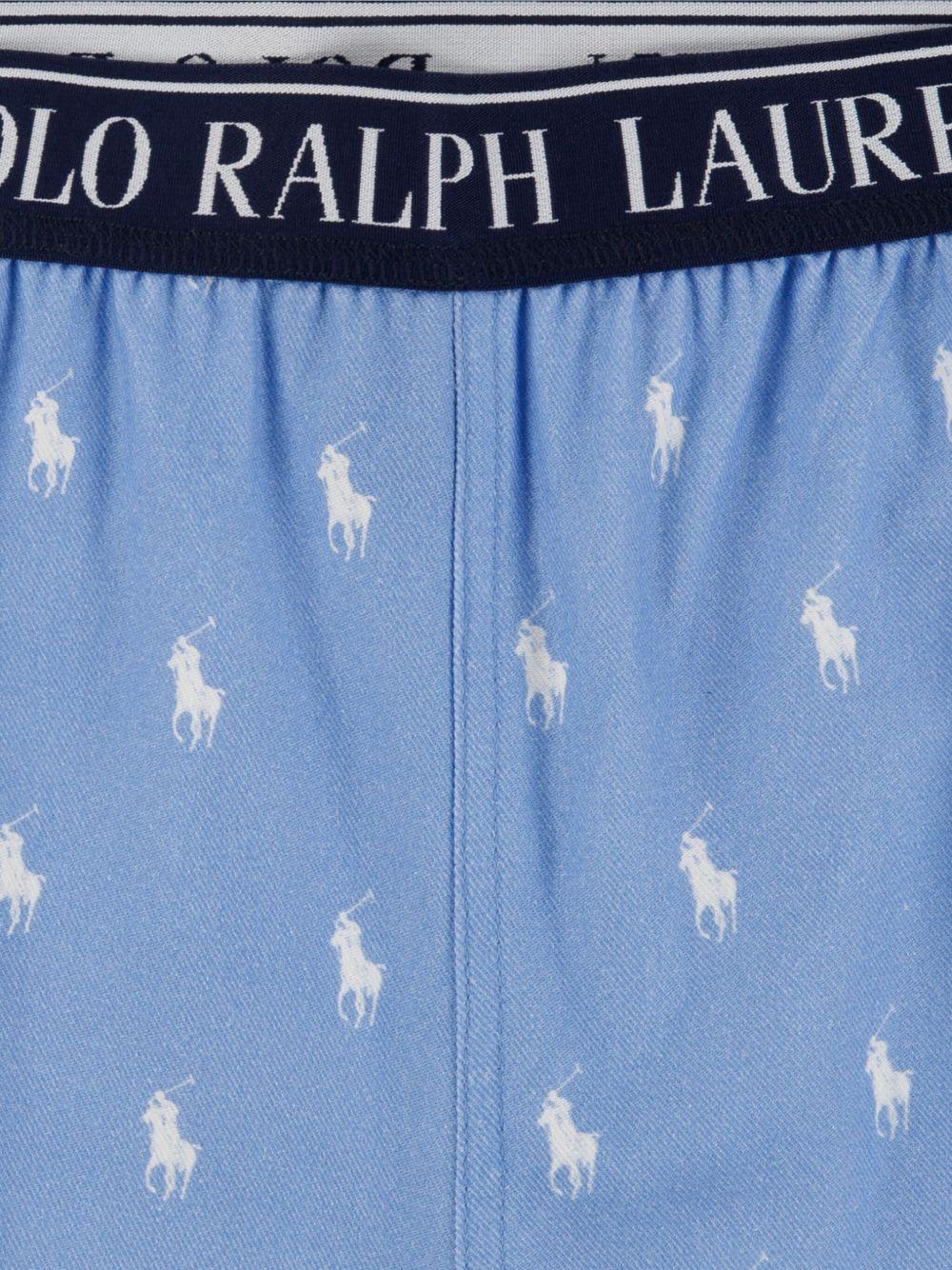 Pigiama per bambino Polo Ralph Lauren Kids bianco e azzurro con stampa Polo Pony P0141 BCS Ralph Lauren kids