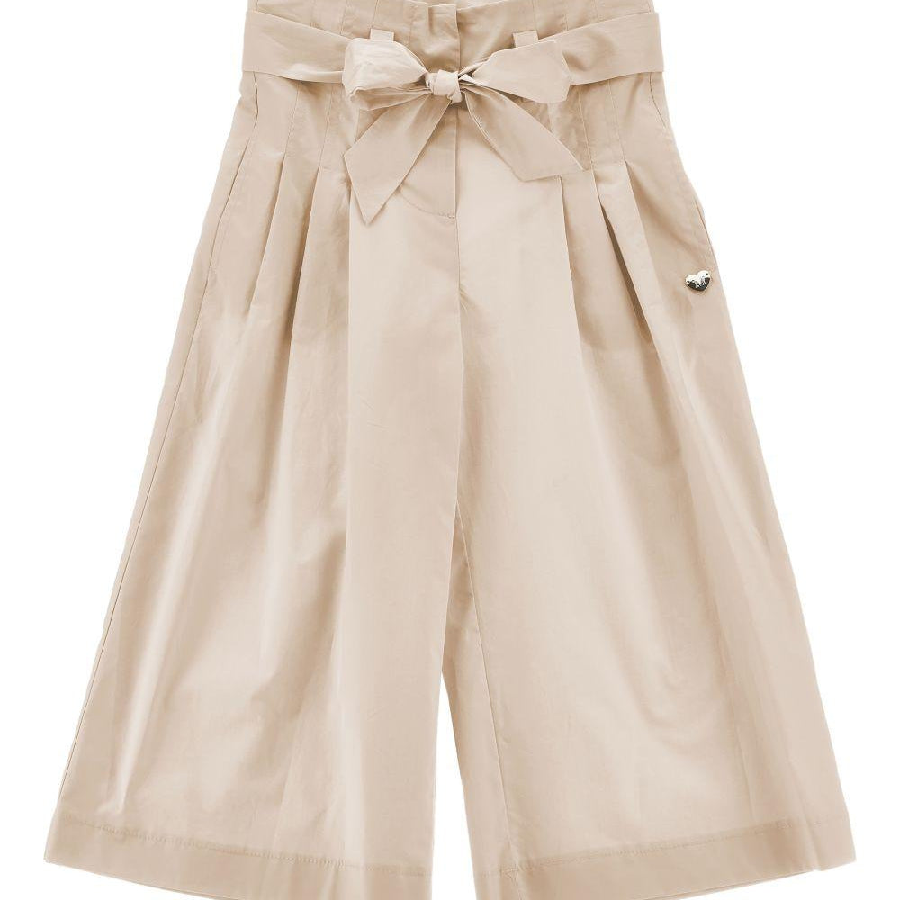 Pantaloni per bambina Monnalisa beige con dettaglio fiocco 17G403 7116 0003 MONNALISA KIDS