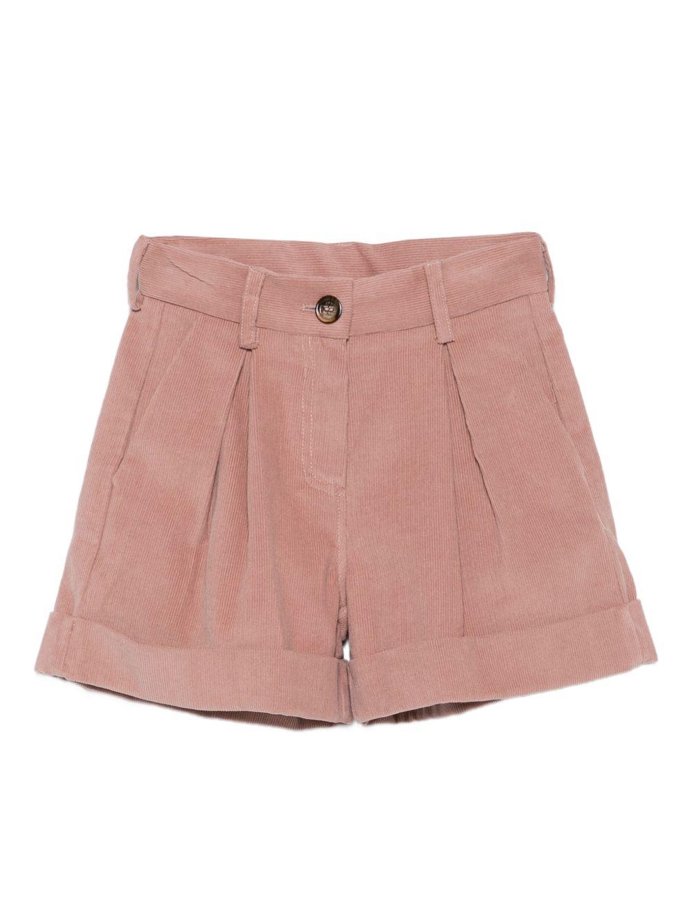 Shorts per bambina Philosophy di Lorenzo Serafini Kids rosa con chiusura frontale I1F407 6851 P066 PHILOSOPHY