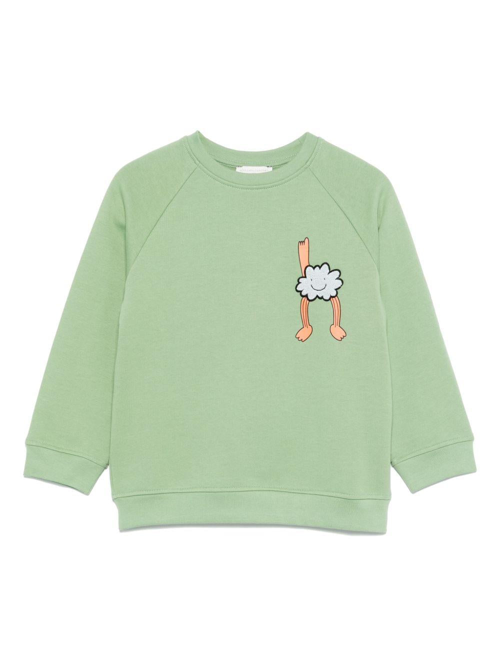 Felpa per bambino Stella McCartney Kids verde con stampa grafica TX4Q00 Z3059 746 STELLA McCARTNEY KIDS