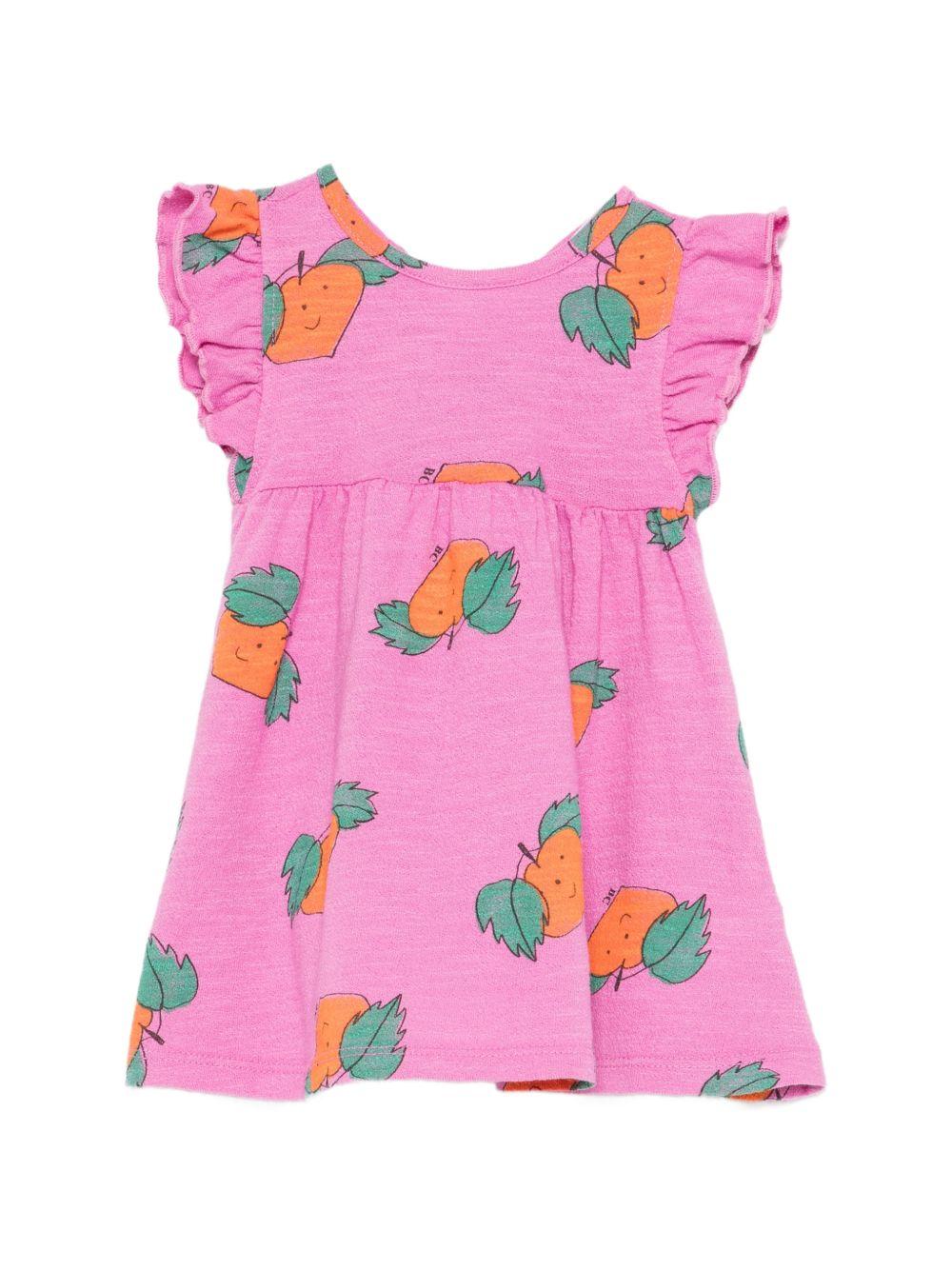 Abito per neonata Bobo Choses rosa con stampa all-over B126AB087 561 BOBO CHOSES KIDS