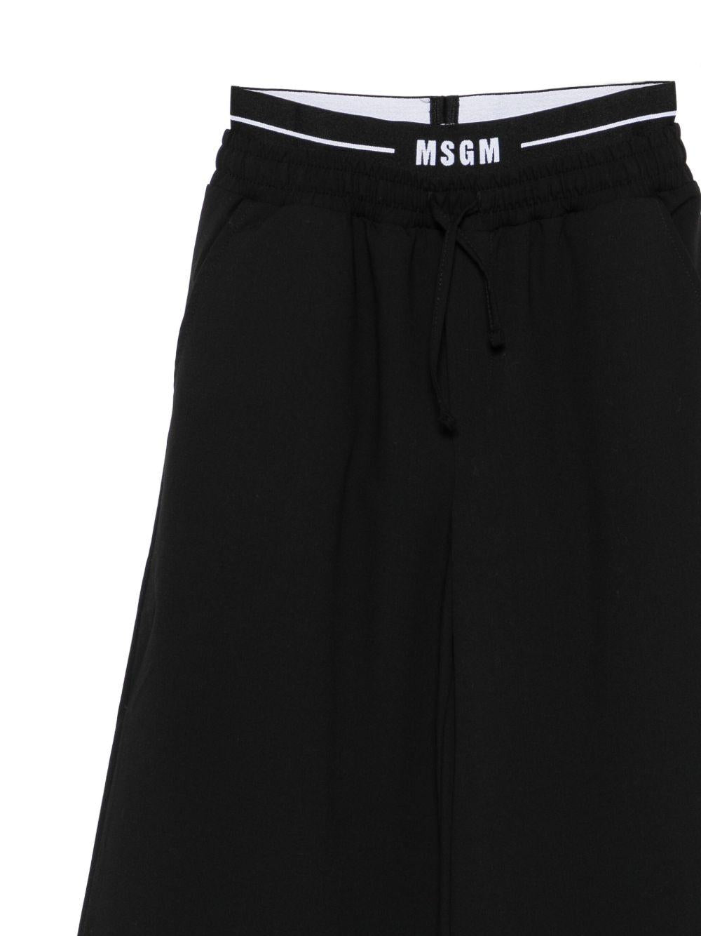 Pantaloni per bambina MSGM Kids neri con dettaglio logo F5MSJUPA275 110 MSGM KIDS
