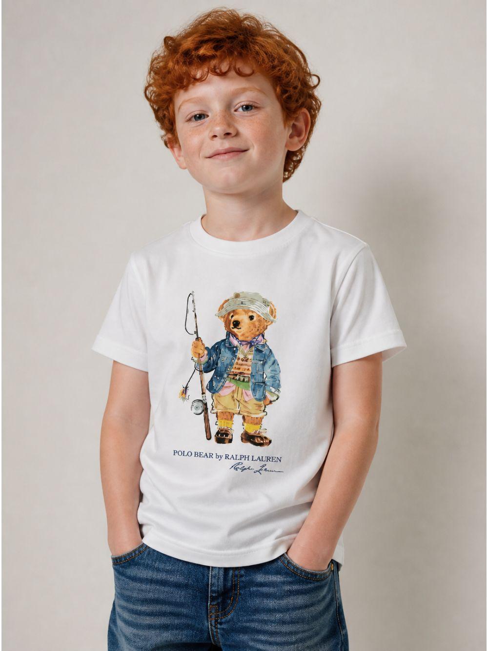 T-shirt per bambino Polo Ralph Lauren Kids bianca con stampa grafica Polo Bear 322B18890 003 Ralph Lauren kids