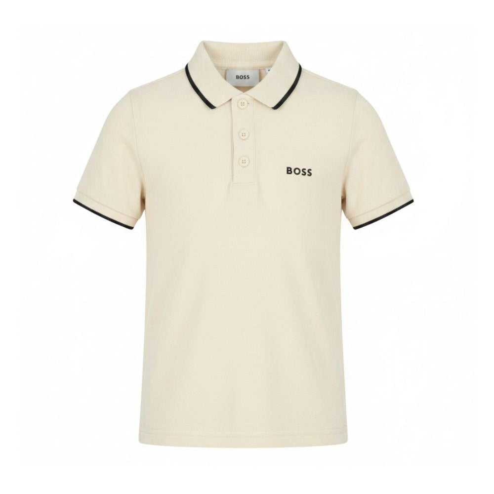 Polo per bambino Boss Kids color crema con chiusura a bottoni J53169 21C BOSS KIDS