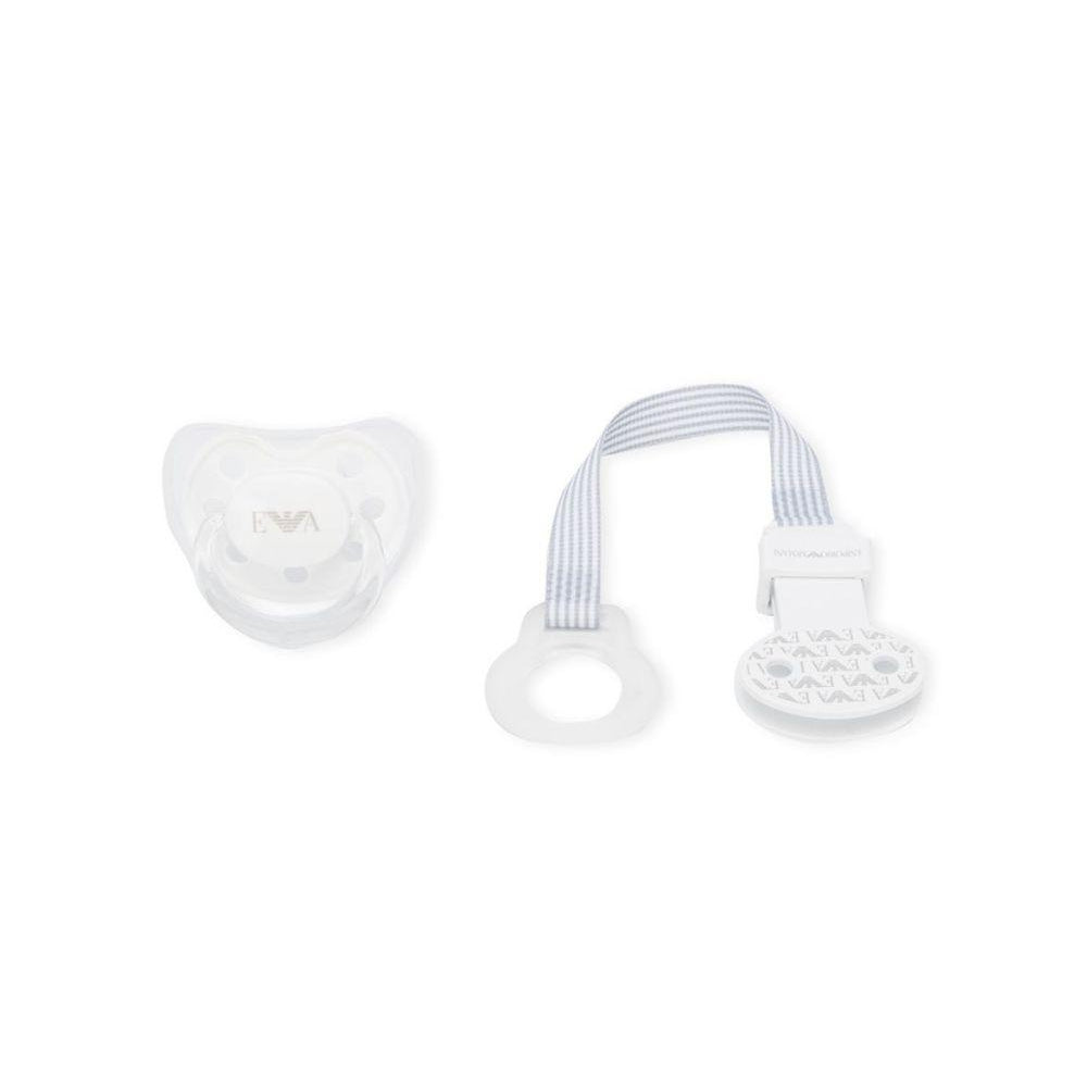 Ciuccio per neonati Emporio Armani Kids bianco con stampa 409174 CC919 00010 EMPORIO ARMANI KIDS