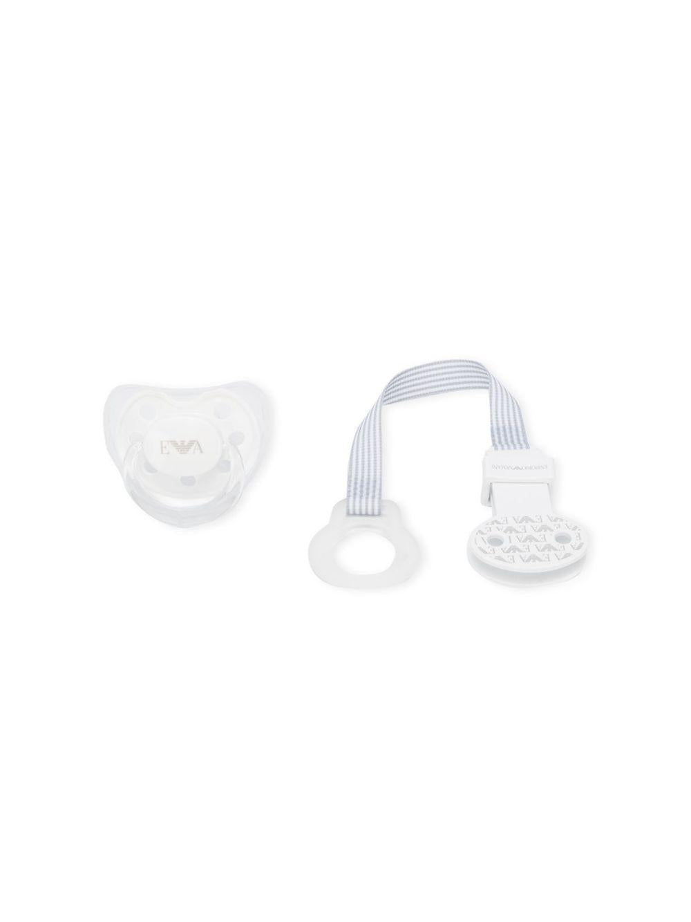 Ciuccio per neonati Emporio Armani Kids bianco con stampa 409174 CC919 00010 EMPORIO ARMANI KIDS