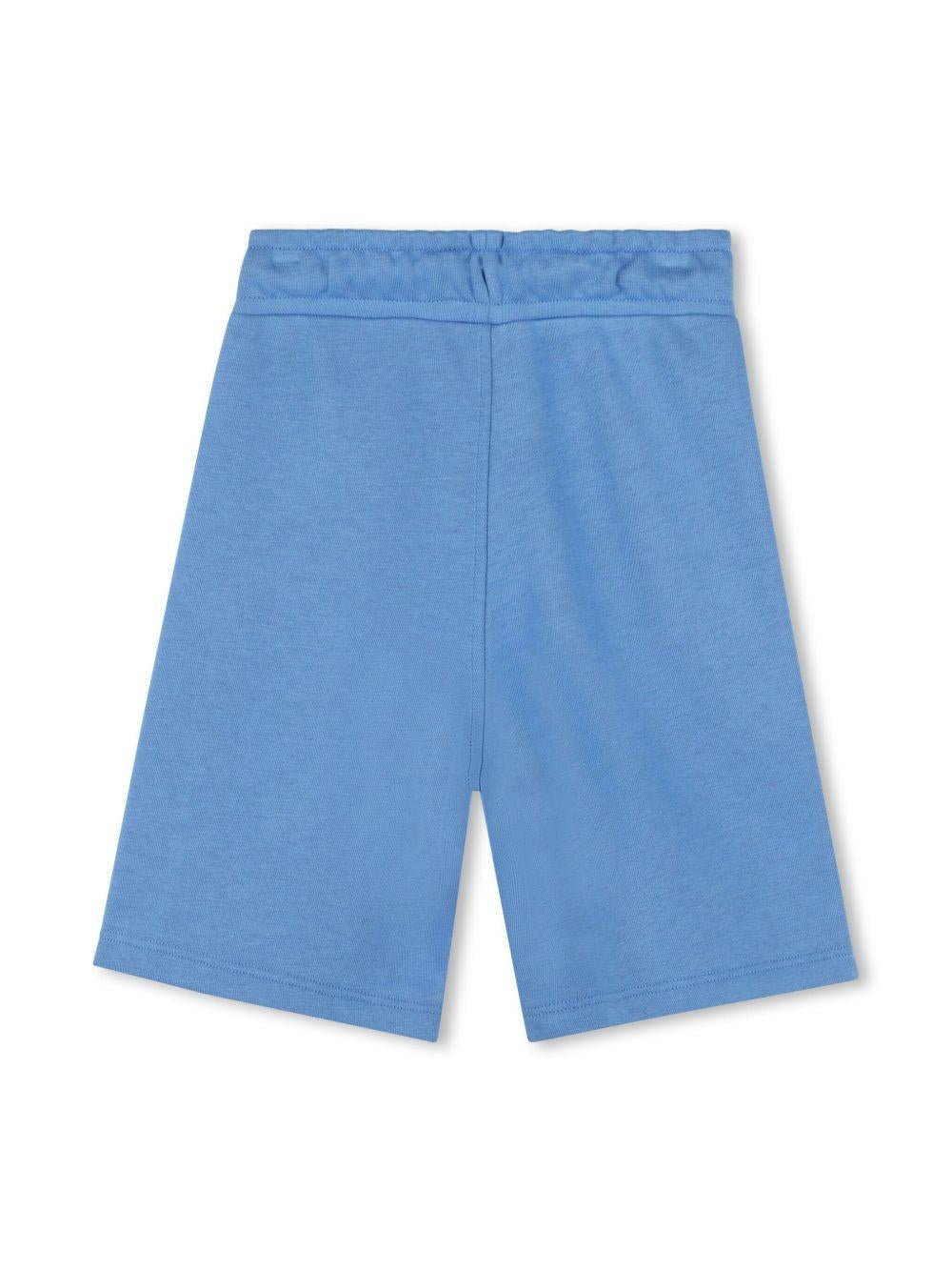 Shorts sportivi con stampa per bambino BOSS Kidswear blu con trama effetto lana J51993 84B BOSS KIDS