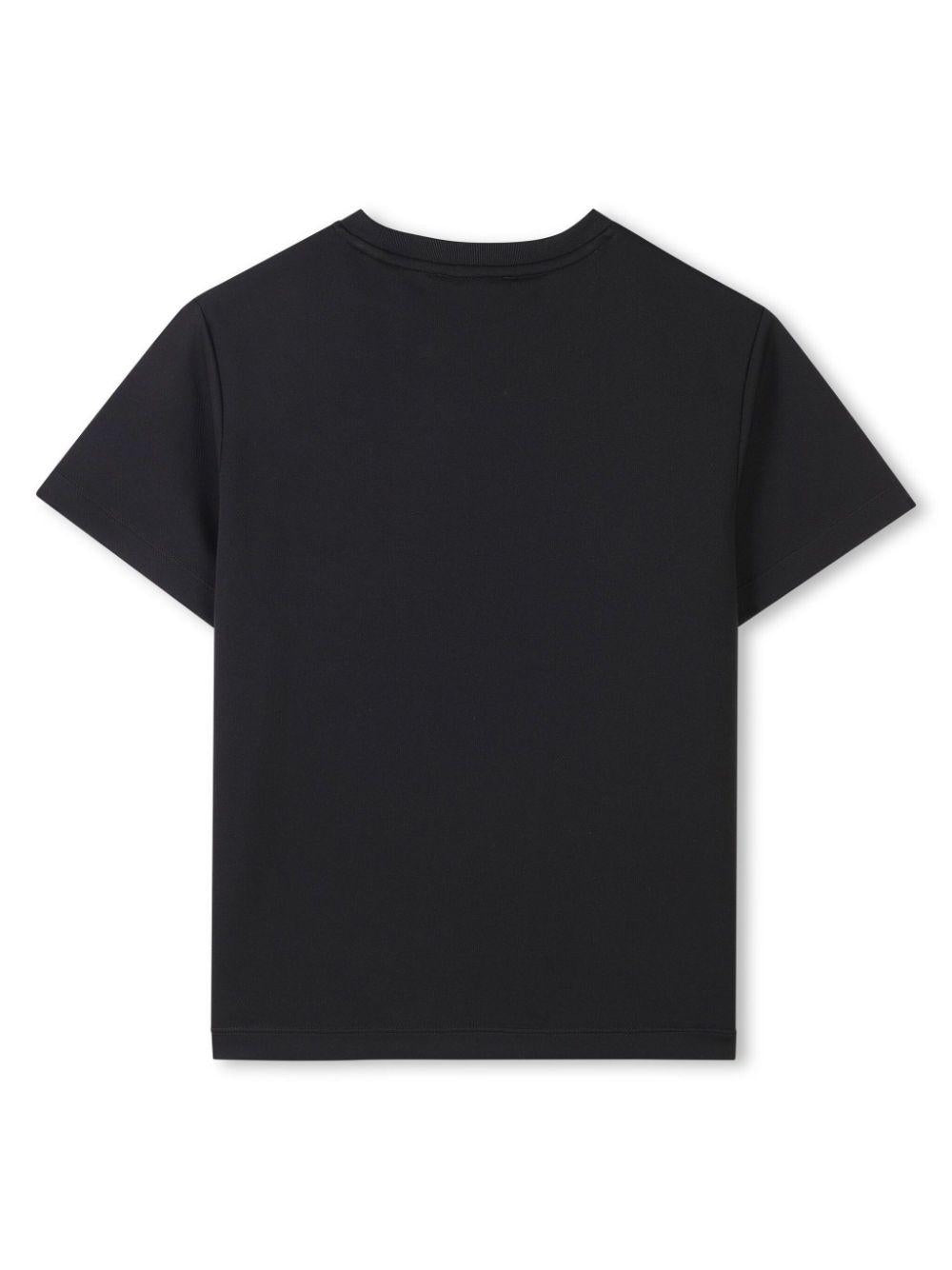 T-shirt per bambino Dkny Kids nero con stampa logo sul davanti D62237 09B DKNY