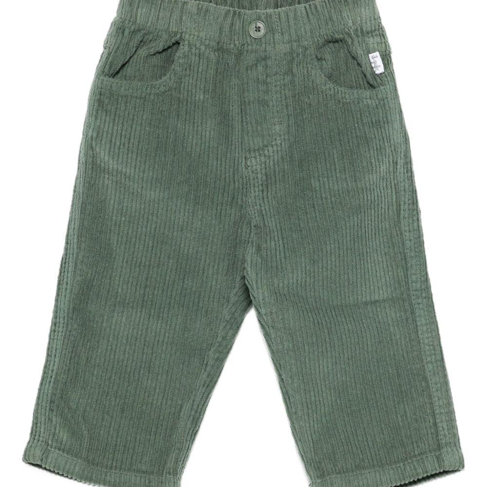 Pantaloni per neonato Il Gufo verdi con dettagli con bottoni A25GPL0021V6012 577 IL GUFO