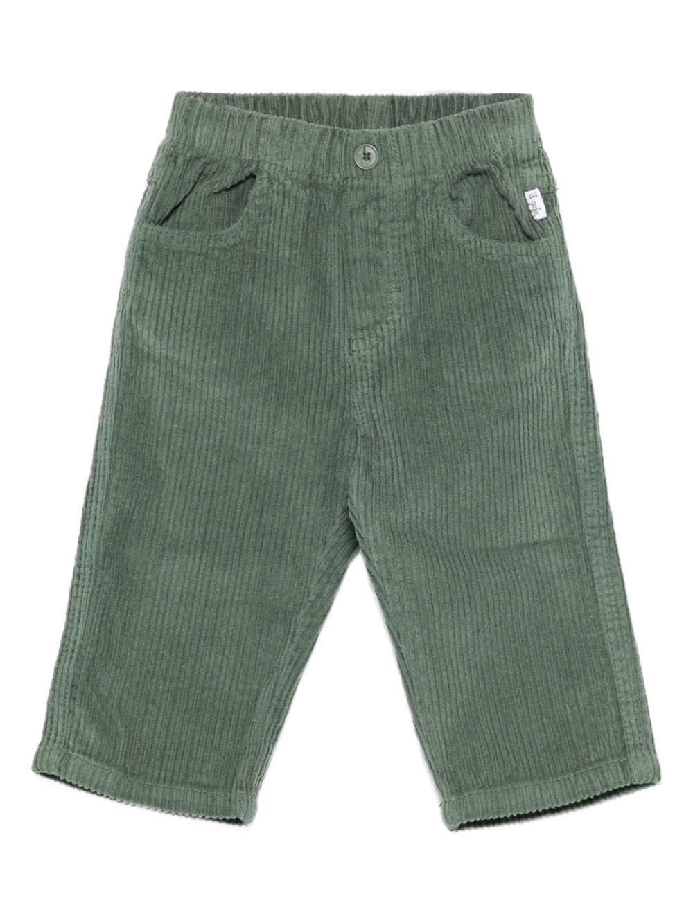 Pantaloni per neonato Il Gufo verdi con dettagli con bottoni A25GPL0021V6012 577 IL GUFO