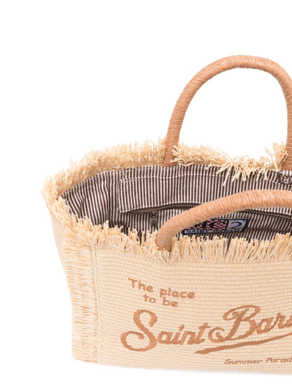 Borsa Colette MC2 Saint barth beige con logo ricamato COL0017 00368L MC2 ST. BARTH KIDS