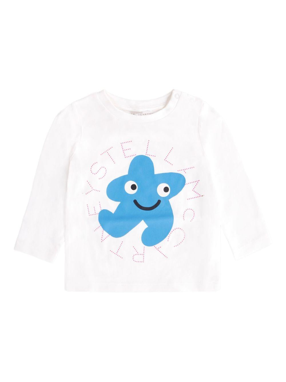 T-shirt per neonati Stella McCartney Kids bianco a maniche lunghe TX8100 Z0434 101 STELLA McCARTNEY KIDS