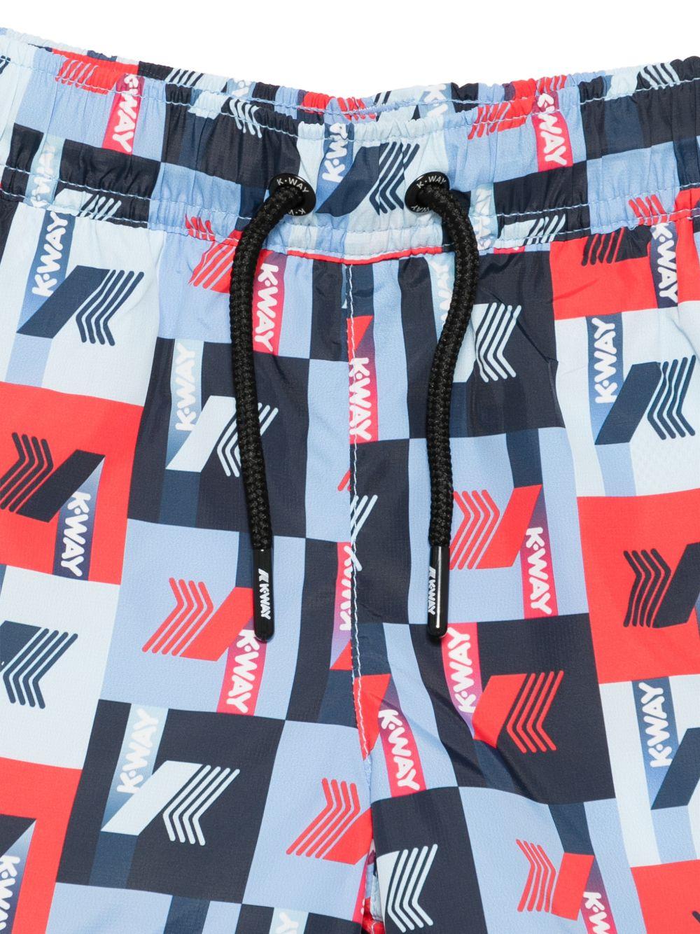 Costume da bagno per bambino K-Way Kids multicolore con stampa logo all-over K3124ZW A0A K-WAY KIDS