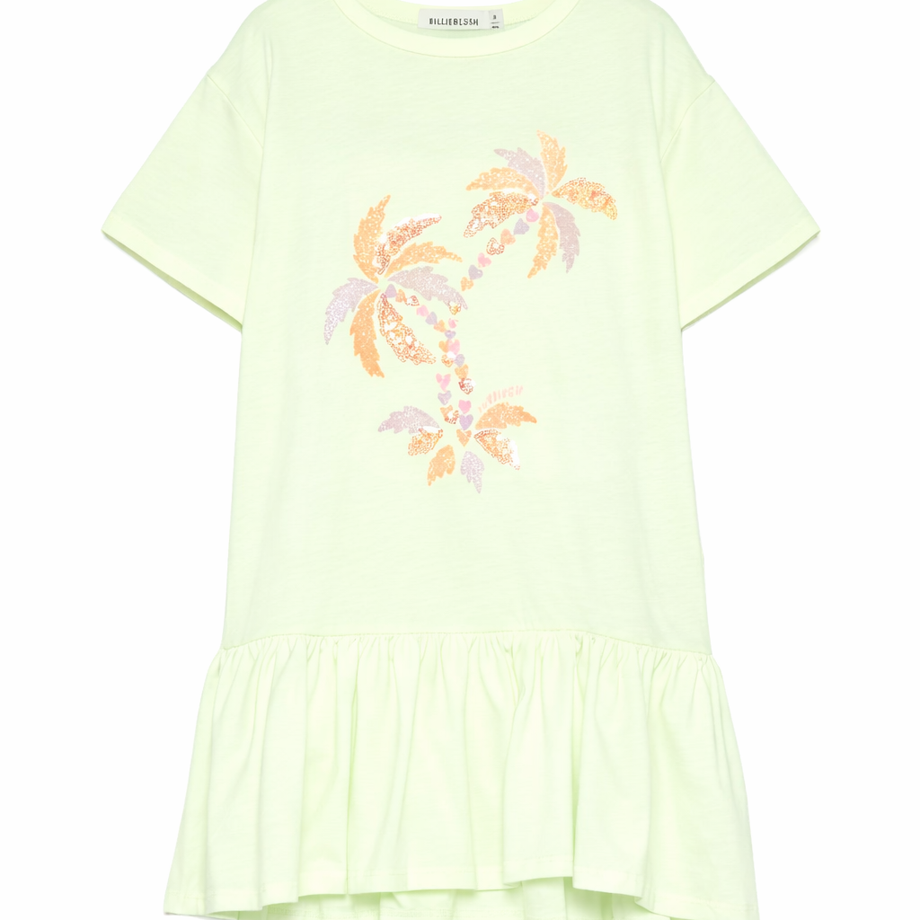 Abito per bambina BillieBlush verde neon con abbellimento di paillettes U21834 552 BILLIEBLUSH KIDS