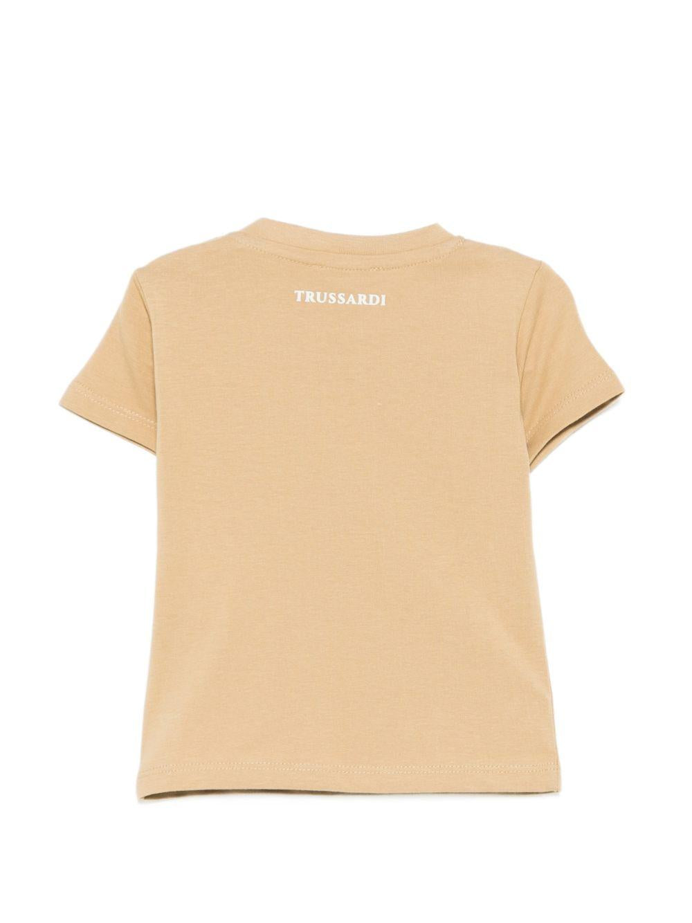 T-shirt per neonato Trussardi Junior beige con stampa grafica TIP26072TS BROWN INC. TRUSSARDI KIDS