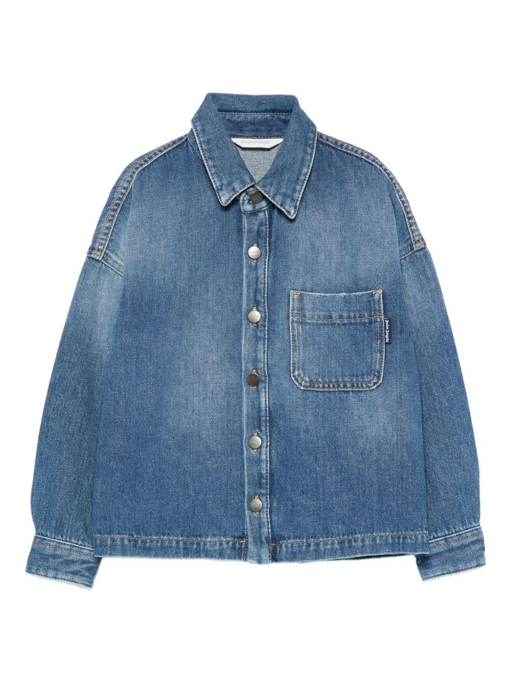 Camicia per bambino Palm Angels Kids in denim con ricamo con logo PBYD006F25DEN001 4416 PALM ANGELS KIDS