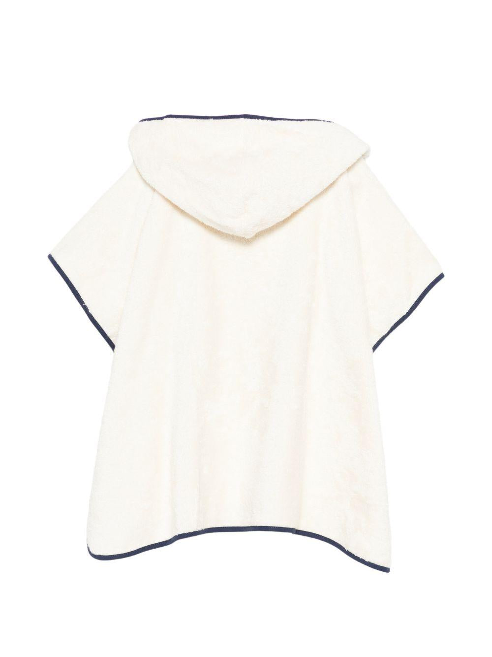 Accappatoio per bambini Bonpoint bianco con logo ricamato sul davanti S06BACK00001 103 BONPOINT KIDS