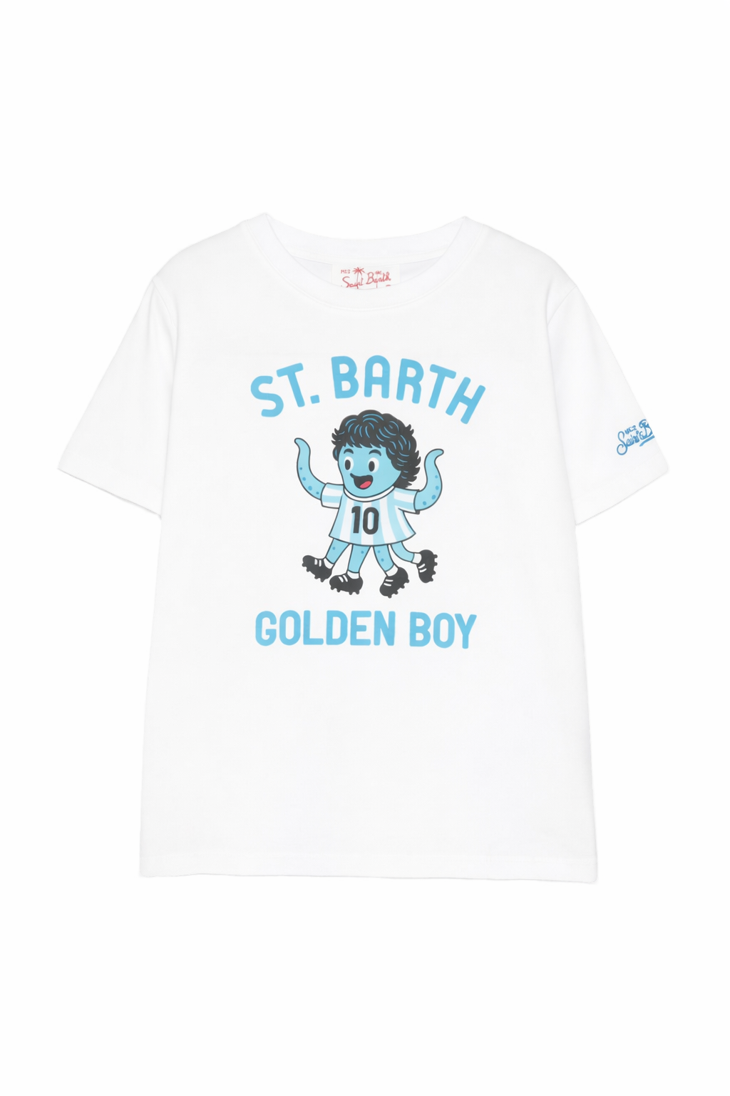 T-shirt per bambino MC2 Saint Barth Kids bianca con stampa grafica Denver DNV0001 01959L MC2 ST. BARTH KIDS