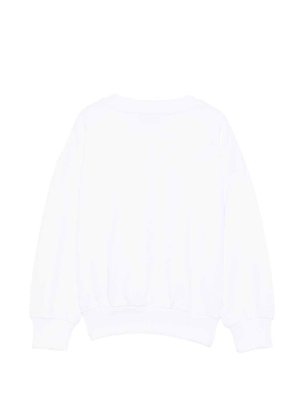 Felpa per bambino Moschino Kids bianca con logo sul davanti HUF09NLCA32 10101 MOSCHINO KIDS