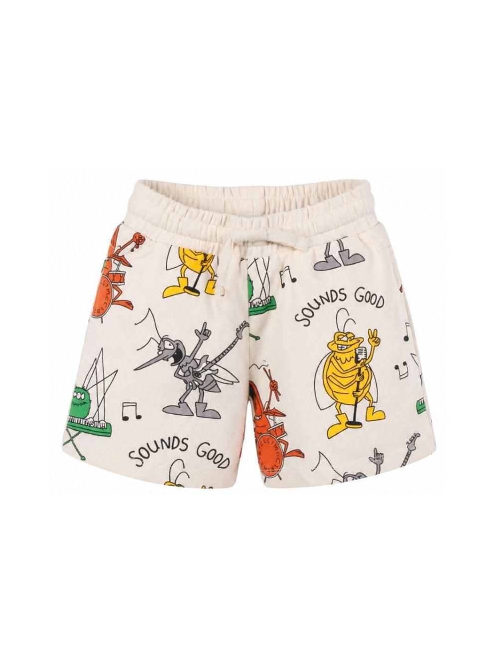 Shorts per bambino Stella McCartney Kids bianco con stampa grafica all-over TY6P49 Z3522 137MC STELLA McCARTNEY KIDS