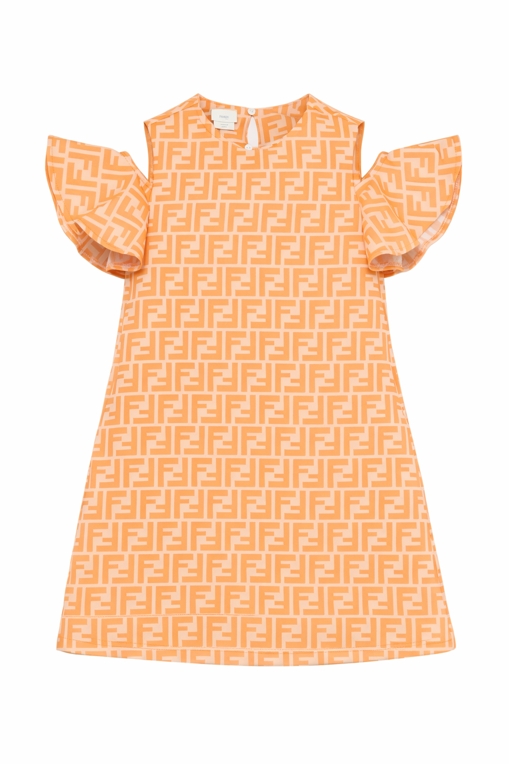 Abito per bambina Fendi Kids arancione con dettagli con ruches JFB845 AVW1 F1JYS FENDI KIDS