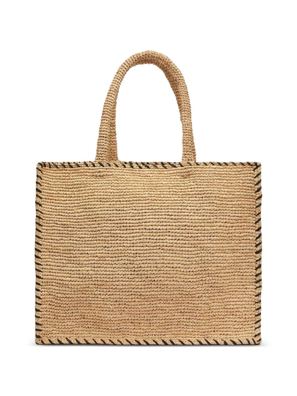 Borsa Colette MC2 Saint Barth beige con logo a contrasto COL0013 09045L MC2 ST. BARTH KIDS
