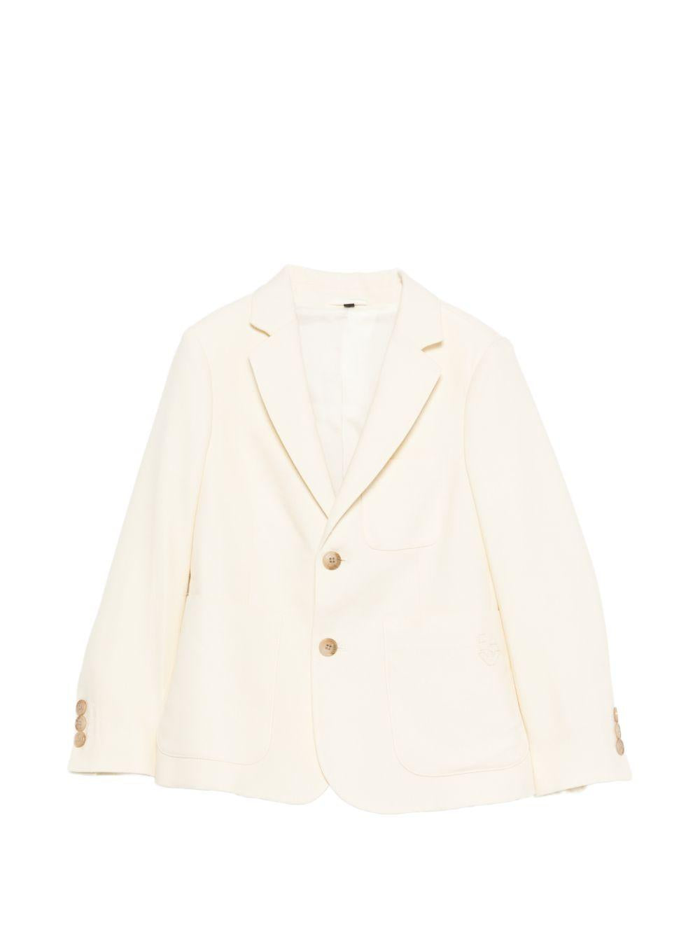 Blazer per bambino Emporio Armani Kids bianco con revers classici EB000906 AF21040 U1079 EMPORIO ARMANI KIDS