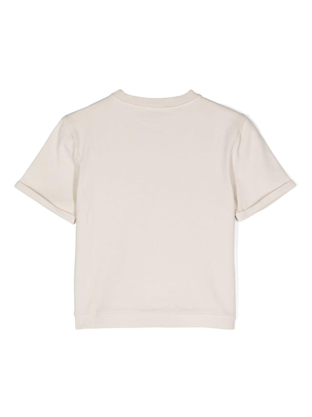 T-shirt per neonata Donsje Jarne beige con ricamo sul petto 4081802 00133 DONSJE