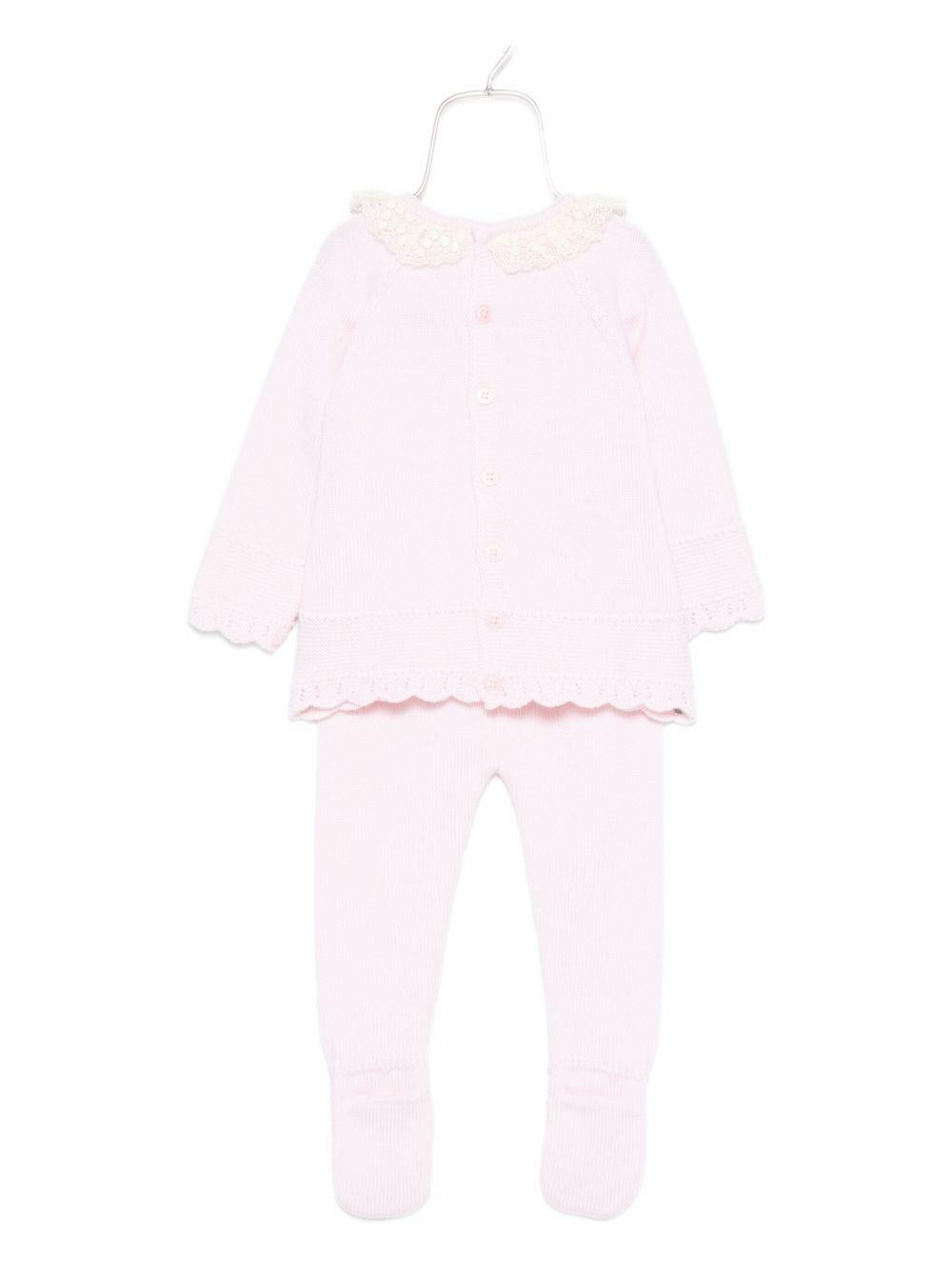 Set maglia e pantaloni per neonata Paz Rodríguez rosa con maglia in pizzo 003-112825 37 H56 PaZ RODRIGUEZ