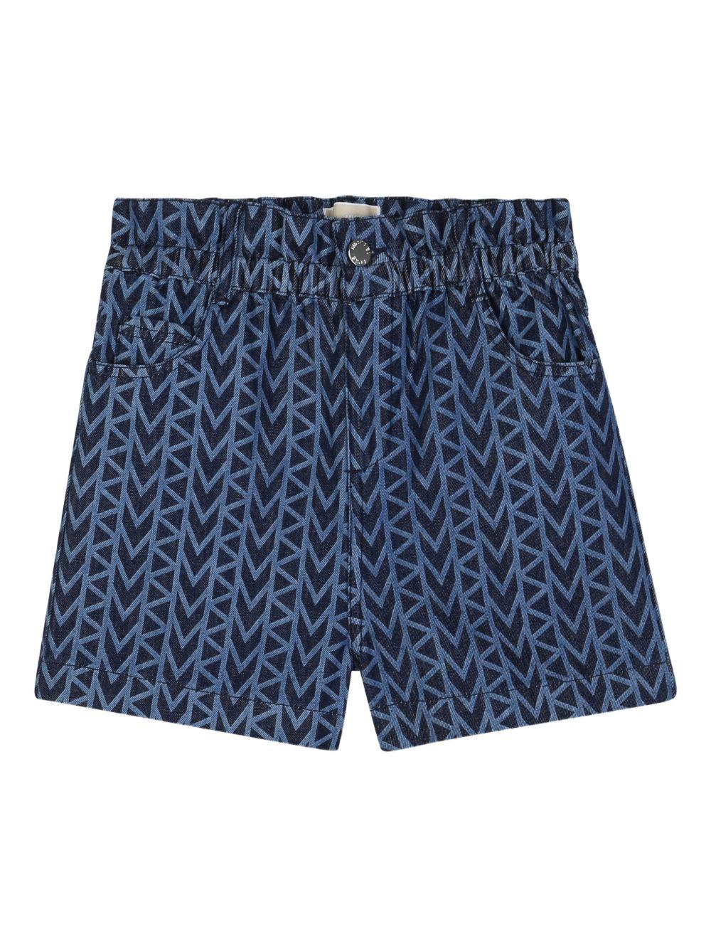 Shorts per bambina Michael Kors Kids blu con stampa geometrica R30570 Z10 MICHAEL KORS KIDS