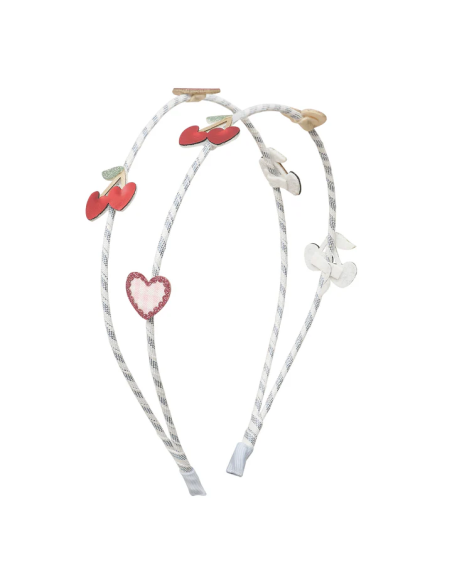 Cerchietto per capelli per bambina Mimi & Lula multicolore con nastro a righe 182069-10 RED CHERRIERS MIMI & LULA