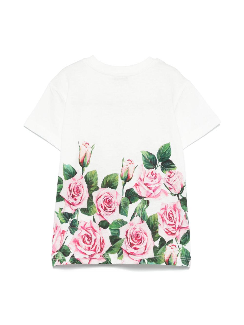 T-shirt con stampa per neonata Dolce & Gabbana Kids bianco con orlo dritto L2JTIT II7GI HA5IZ DOLCE & GABBANA KIDS