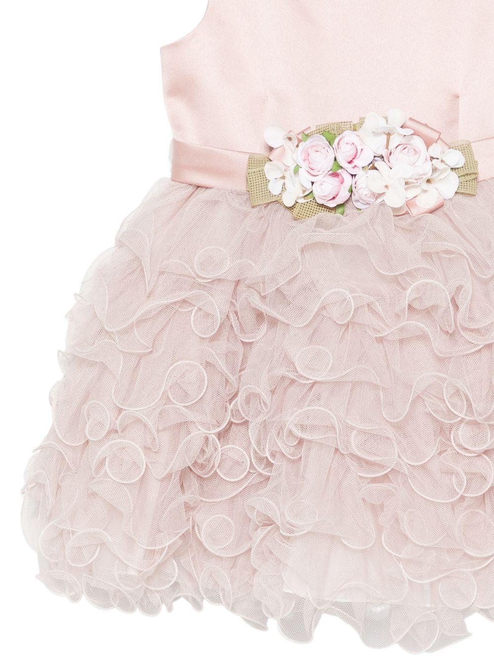 Abito per bambina Colorichiari rosa con applicazione fiori FB108524 4496 83 COLORICHIARI KIDS
