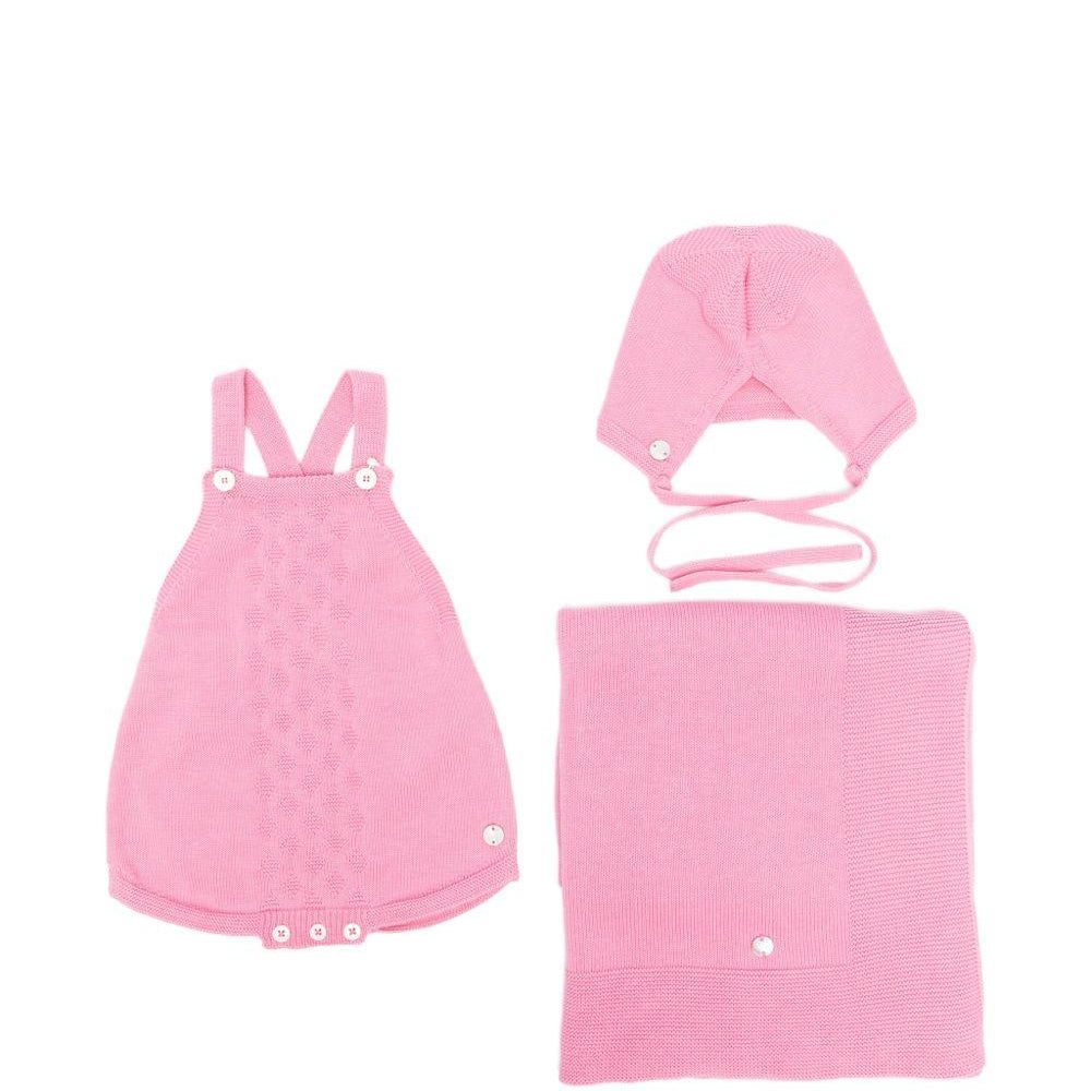 Set tutina cappellino e copertina per neonata Paz Rodriguez rosa con placca con logo 122-123193 46 PaZ RODRIGUEZ KIDS