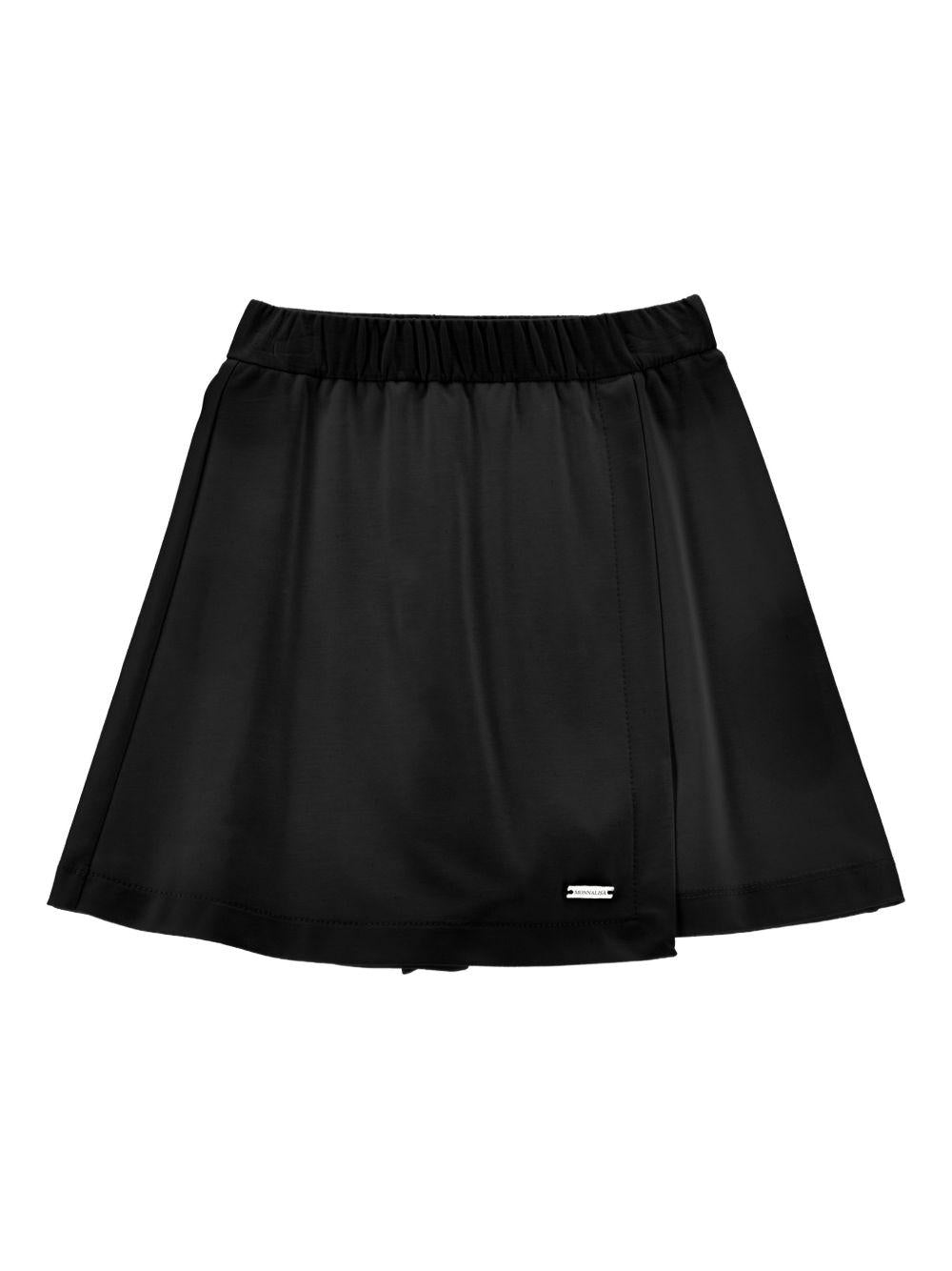 Pantaloncini per bambina Monnalisa neri con placca con logo 41G402 7231 0050 MONNALISA KIDS