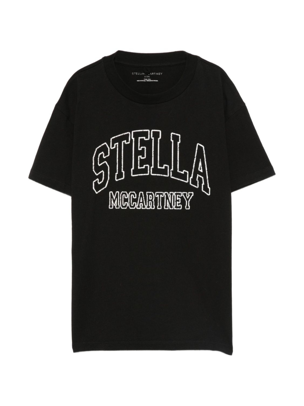 T-shirt per bambini Stella McCartney Kids nera con logo sul davanti TX8C31 Z0434 961 STELLA McCARTNEY KIDS