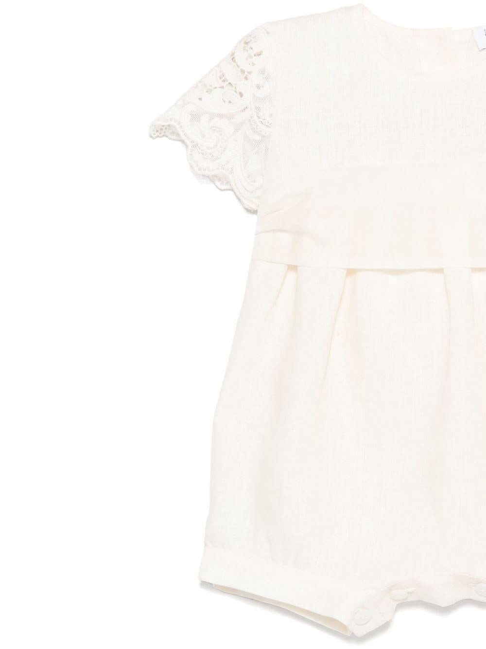 Tutina per neonata JESURUM BABY Piccola Carla beige con dettagli in pizzo PICCOLA CARLA VAR.01 JESURUM