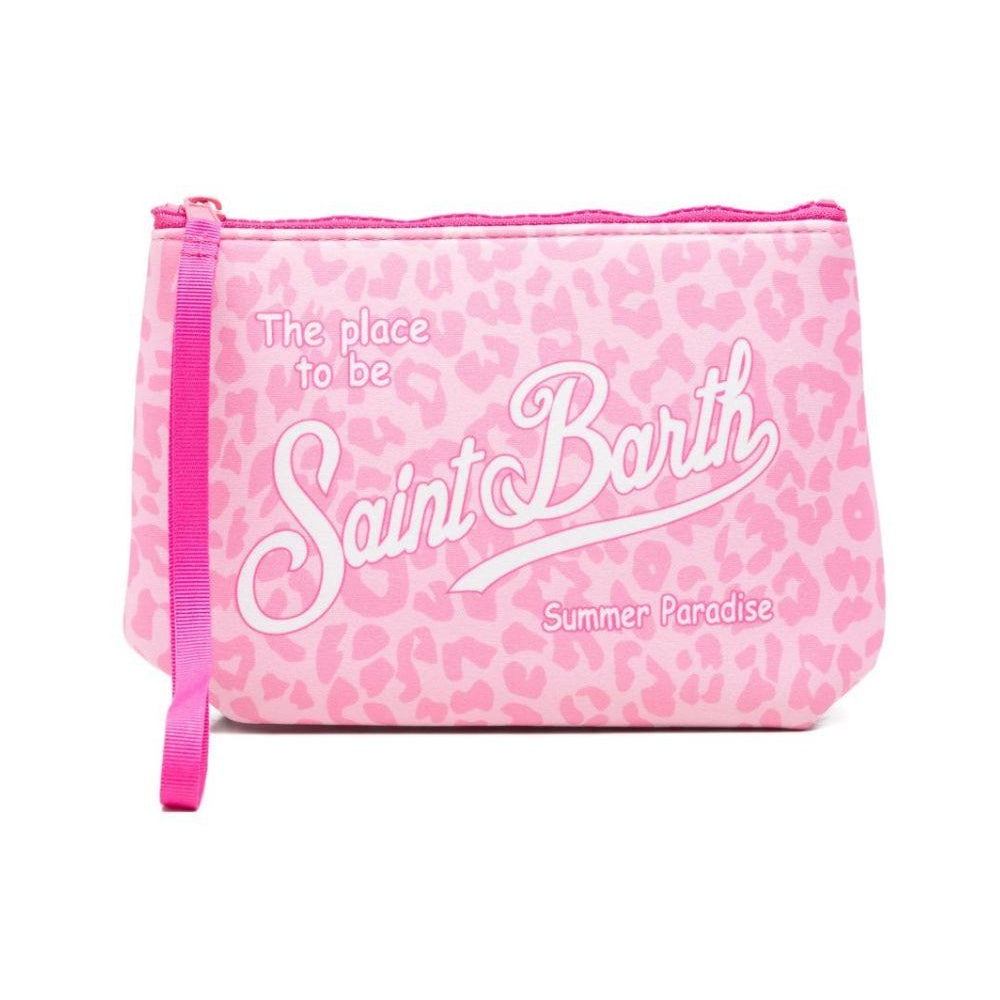 Pochette Aline MC2 Saint Barth rosa con stampa animalier ALIN001 03479L MC2 ST. BARTH KIDS