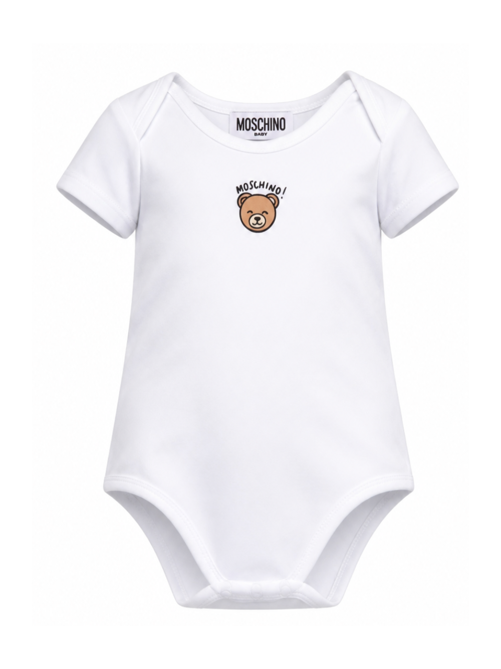 Body per neonati Moschino Kids bianco con stampa Teddy Bear MUT04KLAA03 10101 MOSCHINO KIDS
