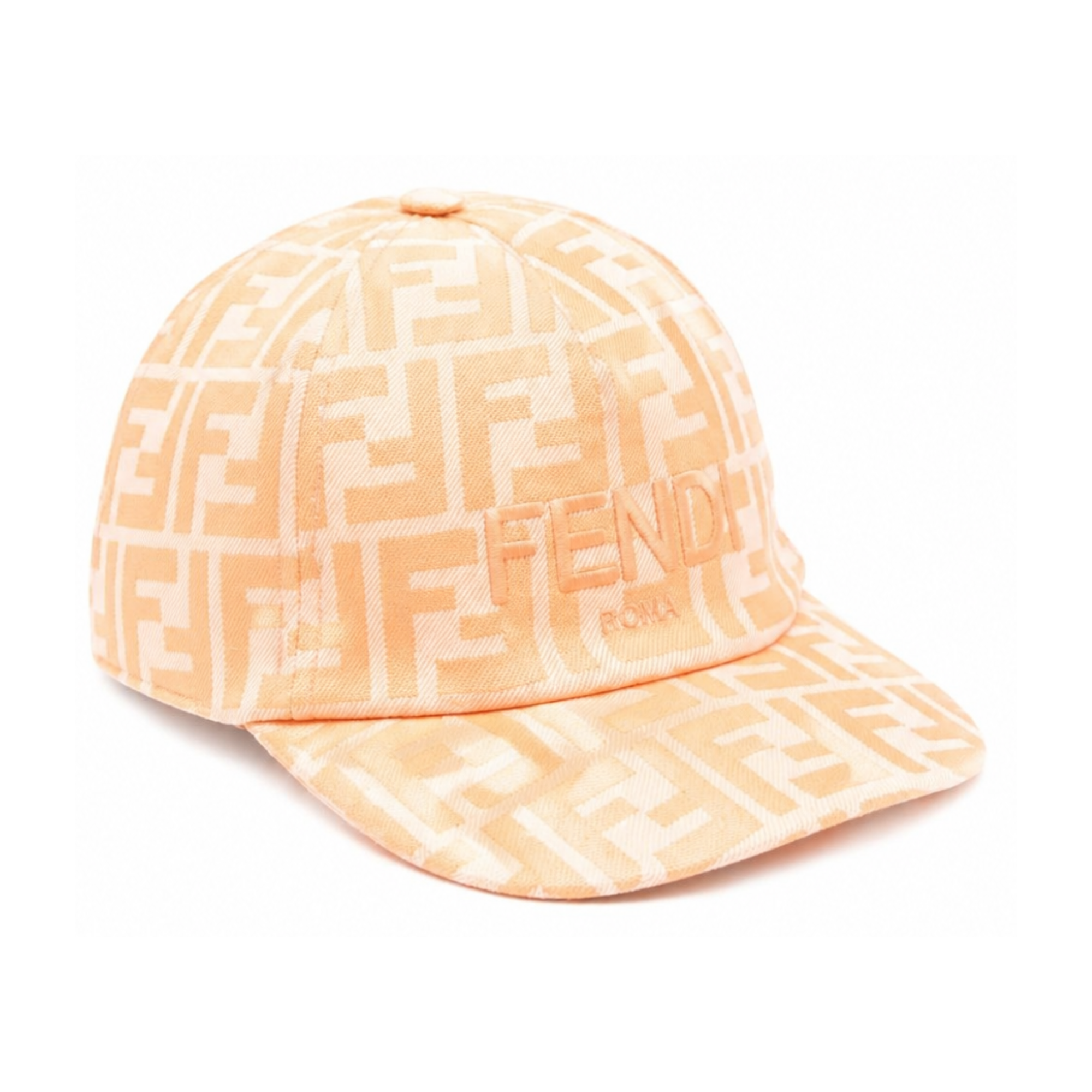 Cappello per bambino Fendi Kids arancione con logo all-over JFP082 AWF6 F1VHH FENDI KIDS