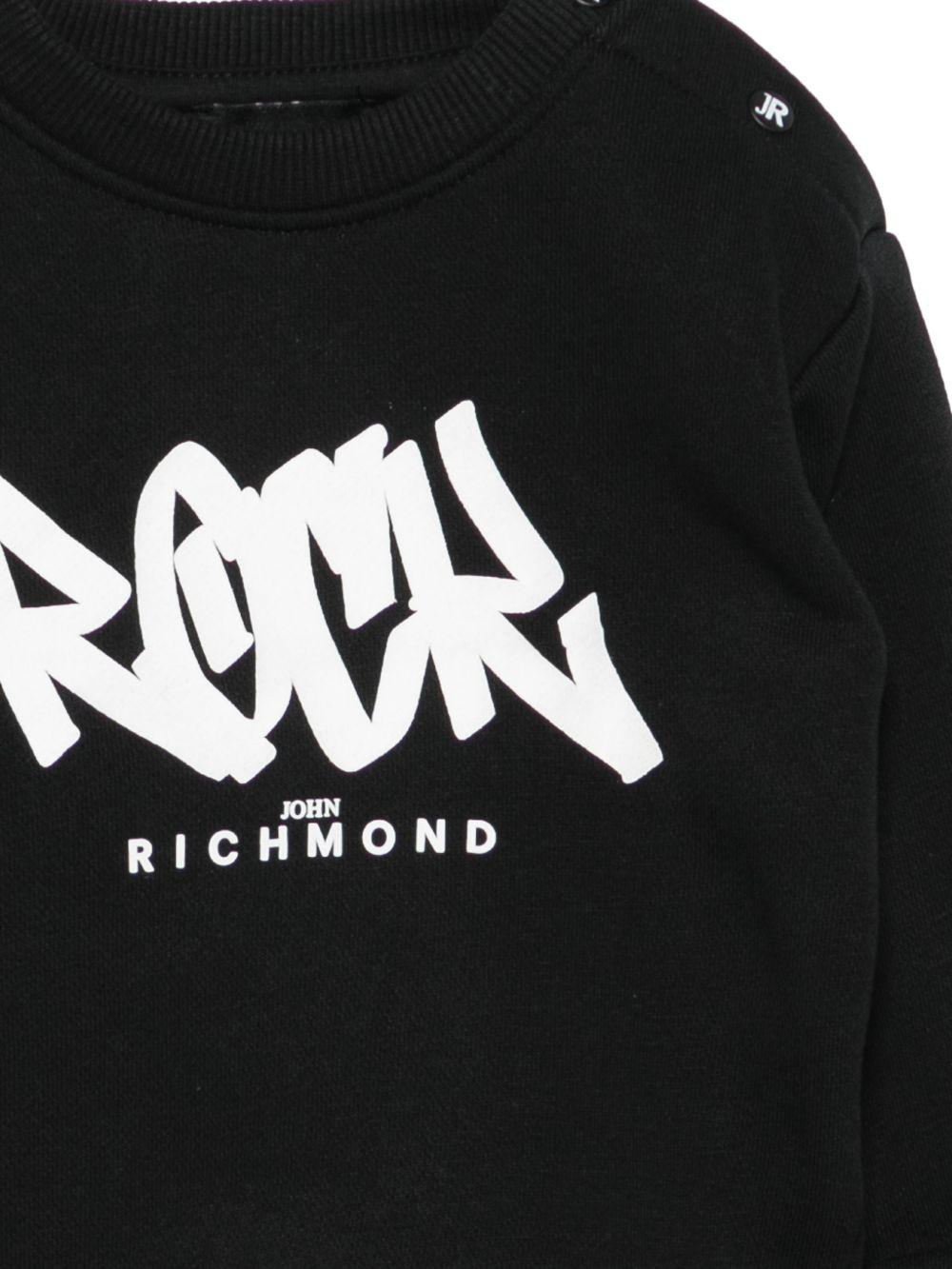 Felpa per neonato John Richmond Junior nera con logo sul davanti RIP26077FE BLACK JOHN RICHMOND JUNIOR