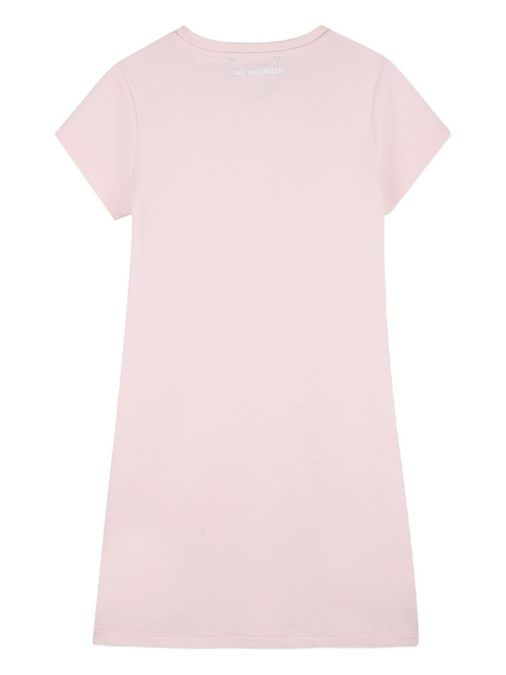 Abito per bambina Karl Lagerfeld Kids rosa con stampa grafica Z31155 46F KARL LAGERFELD KIDS